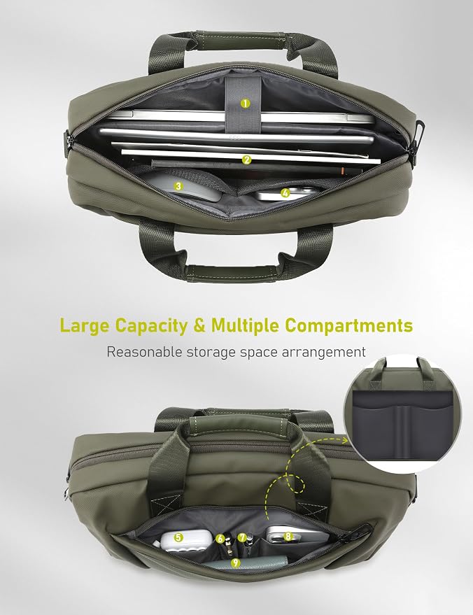 15-16 Inch Laptop Shoulder Bag Business Briefcase Water Resistant Computer - Image 2