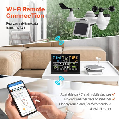 VEVOR YT60234 WiFi Weather Station 7-in-1, Weather Stations WiFi Indoor Outdoor - Image 3