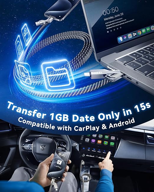 4-in-1 Compatible with USB C to Lightning Cable, 65W High-Speed Charging & Fast - Image 5