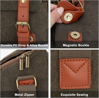 CADeN Compact Camera Bag Case Canvas Leather Trim Compatible - Image 4