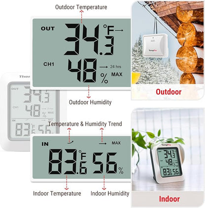 TempPro TP60-2 Digital Hygrometer Indoor Outdoor Thermometer Wireless - Image 8