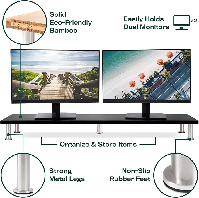 The Original Bamboo Dual Monitor Stand - Image 5