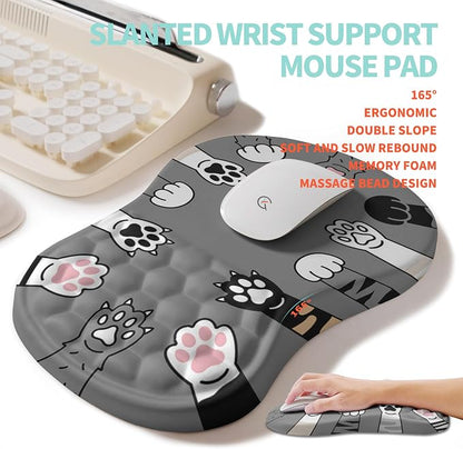 2-in-1 Ergonomic Set, Wave Rise Keyboard Wrist Rest and Massage Bulge Slope - Image 3