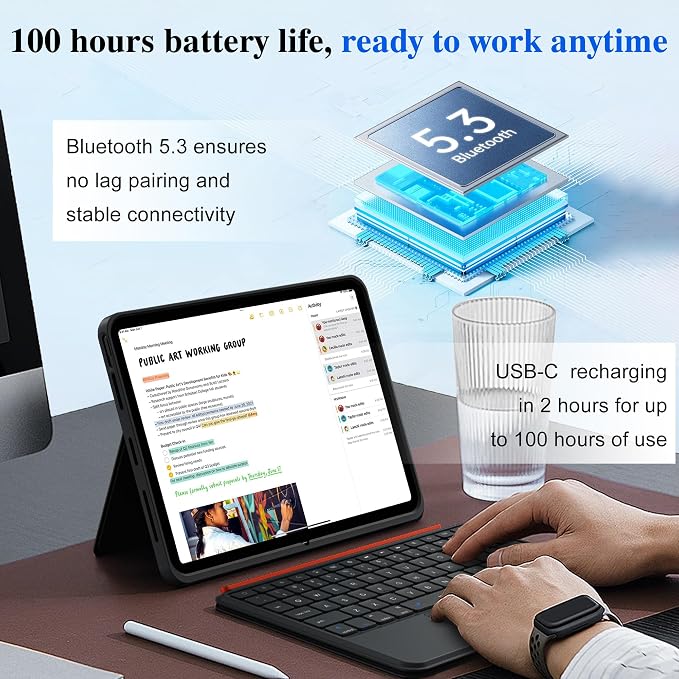 WIWU for iPad Keyboard Case 11 Inch A16 11th /10th Gen 3 in 1 Magnetic - Image 2