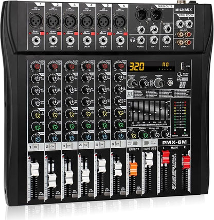 Audio Mixer 6 Channel Professional Mixer Console by MICNAUX