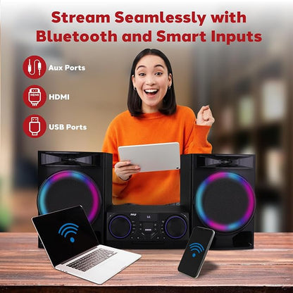 Pyle Mini Hi-Fi Bluetooth Stereo System – 3-Piece CD Player - Image 3