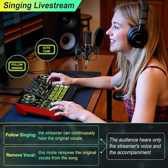 Podcast Microphone Bundle with Live Sound Card Audio Mixer, Podcast Equipment - Image 6