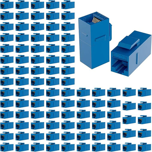RJ45 Coupler Cat6 Keystone Jack 100-Pack, Female to Female UTP Inline Ethernet by VANDESAIL