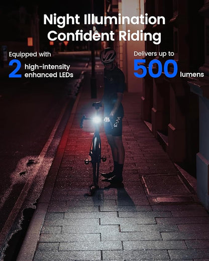 RAVEMEN FR500 Bike Front Light for Night Daytime Riding, Compatible - Image 2