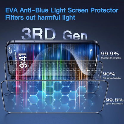 Uyiton Anti-Blue Light for iPhone 15 Pro Max Screen Protector - Image 2