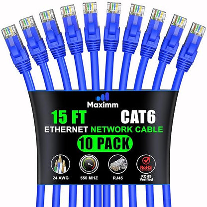 Maximm Cat 6 Ethernet Cable 15 ft by MaximmCable