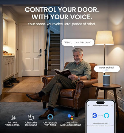 Veise VE012W-H WiFi Smart Front Door Lock Set, Built-in WiFi, App Remote & - Image 4