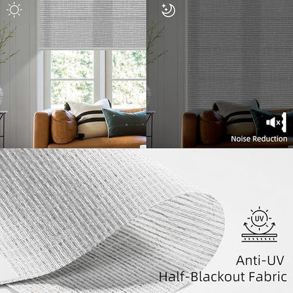SmartWings 70% Light Filtering Motorized Roller Shades Work - Image 4