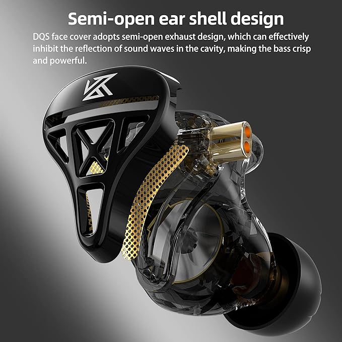 KZ DQS Wired Earbuds Dynamic Driver in Ear Monitor Headphone Semi-Open HiFi - Image 7
