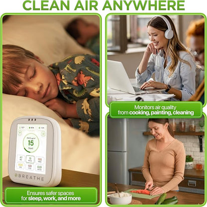 BREATHE Airmonitor Plus Indoor Air Quality Monitor – Smart CO2, PM1 PM2.5 PM10 - Image 6