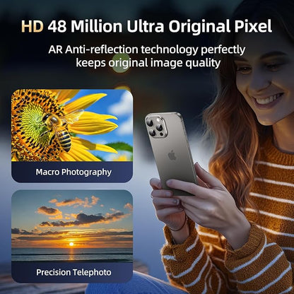 Compatible with iPhone 15 Pro Camera Lens Protector, Tempered Glass Full - Image 3