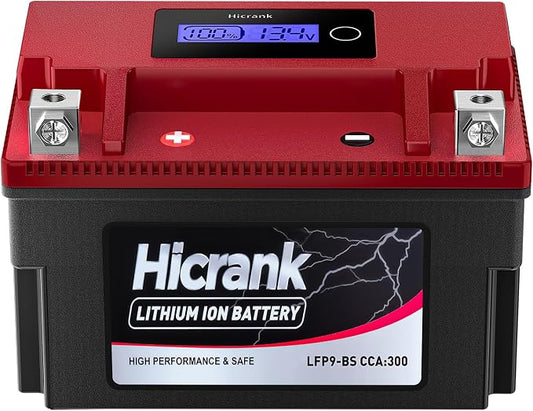 YTX9-BS, 2X Cranking Power, 5X Life, Lithium LiFePO4 Motorcycle Battery by HighCrankingPower