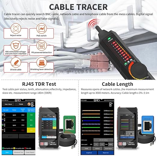 Multifunction Network Caber Tester, UTP Ethernet Cable Tester, Cable Tracer - Image 4