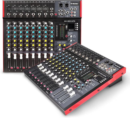 G-MARK MK800MP3 Professional Audio Mixer Sound Board 8 Channels Mixing Console by G-MARK
