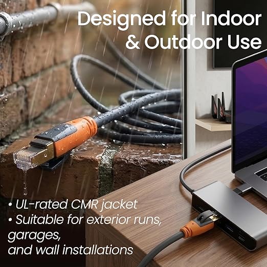 Cat 8 Ethernet Cable 6ft, High Speed LAN Cables 40Gbps 2000MHz Shielded - Image 10