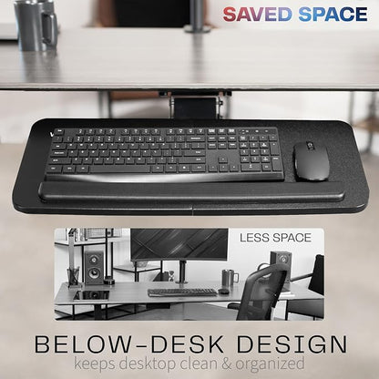 VIVO Adjustable Computer Keyboard & Mouse Platform Tray Ergonomic Under Table - Image 8