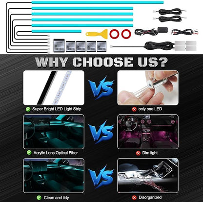 RGB Acrylic Interior Car LED Strip Light - Image 5
