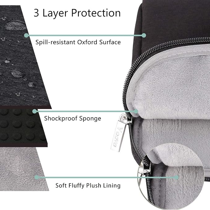 Voova Laptop Bag 15.6 Inch, Waterproof Computer Sleeve Carrying Case - Image 3