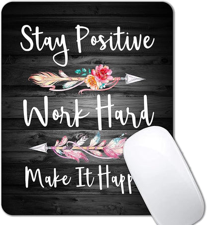 IMAYONDIA Rustic Black Wood Grain Mouse Pad, Mousepad Inspirational Quotes by IMAYONDIA
