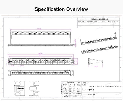 AMPCOM 24 Ports 1U Blank Keystone Patch Panel, 19 inch Rack or Wall Mount - Image 8