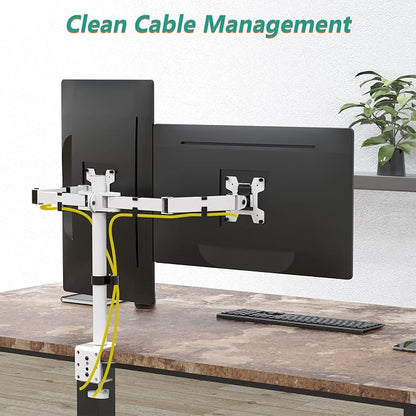 WALI Dual LCD Monitor Fully Adjustable Desk Mount Stand Fits 2 Screens up to 27 - Image 7