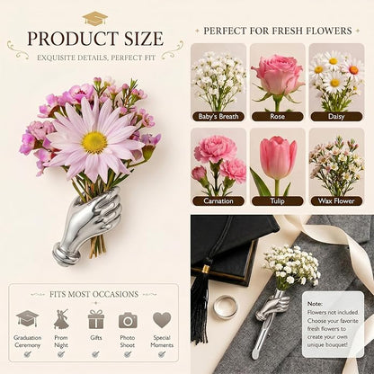 Flower Holder Brooch Pin for Women Flower Vase Brooch Back to School Teacher - Image 6