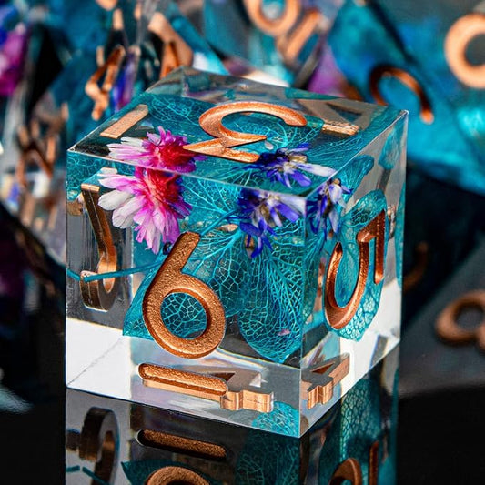 ARUOHHA DND Resin Dice Translucent Sharp Edged Dragons Dice Set by ARUOHHA