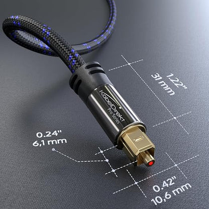 KabelDirekt TOSLINK – Optical Audio Cable, Nylon Braided – 1.5ft – Fiber Optic - Image 6