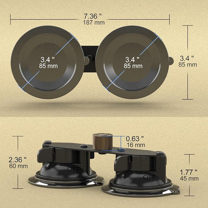 MINIFOCUS Dual Suction Cup Mount, Twist-Lock Dual Suction Cup Base - Image 5
