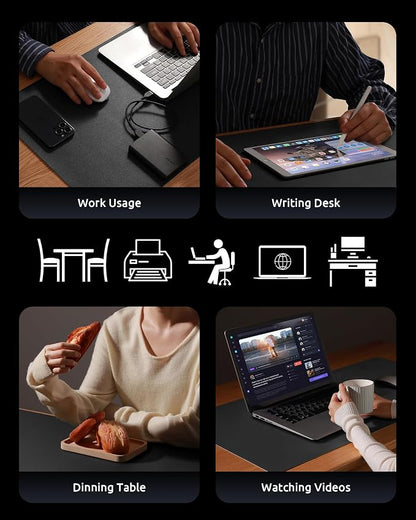 YSAGi Desk Mat, Desk Pad, Waterproof Desk Pad, 35.4" x 17" Laptop Leather Desk - Image 8