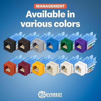 Everest 45° Angled RJ45 Cat5e Keystone Jacks 50-Pack in Orange - Image 9