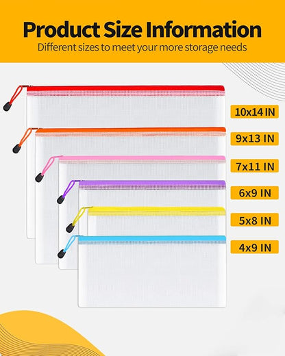 SUNEE Multisize Plastic Zipper Pouches, Water-Resistant Zip Bag - Image 2
