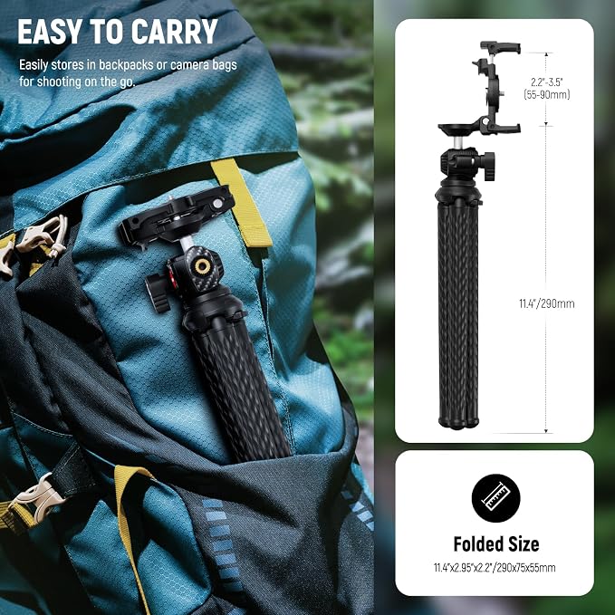 NEEWER Camera Tripod with Remote, Mini Flexible Vlog Phone Tripod Stand with - Image 10