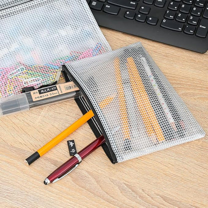 AUSTARK 10 Pcs Zipper File Bags, Waterproof Plastic Mesh Pouch - Image 7