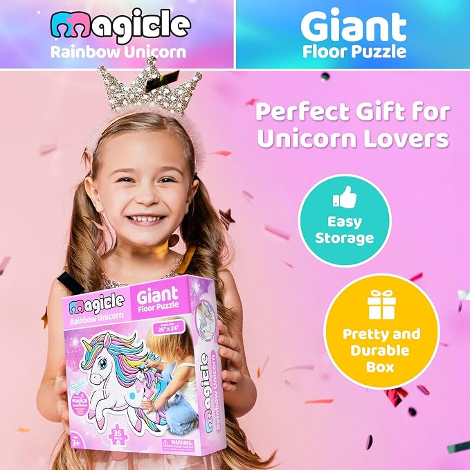 Rainbow Unicorn Giant Floor Puzzle - Image 5