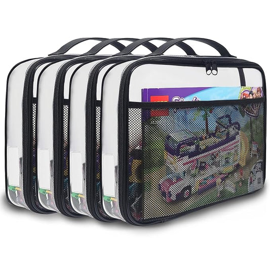 holay 4 Packs PVC Zippered Blocks Set, Board game Storage Organizer Case by OrganizeYourLifeWithholay