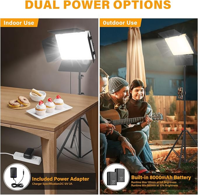 2 Pack Led Video Light Panel Light - Image 3