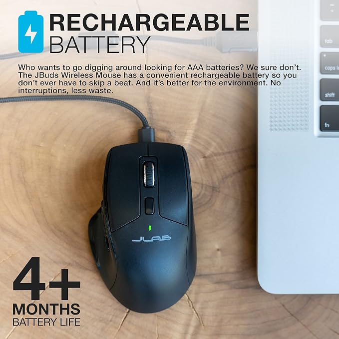 JLab JBuds Wireless Mouse, Connect Via Bluetooth or USB Wireless Dongle - Image 7