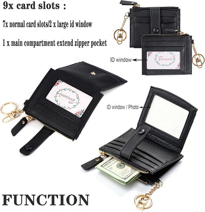 Keychain Wallet Wristlet Small Credit Card Holder Bracelet Key Chain Purse - Image 3