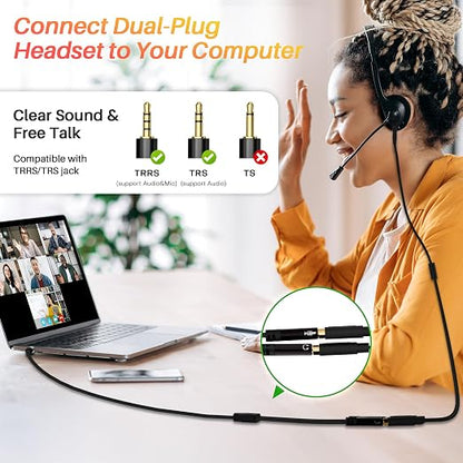 1/8inch Aux Headphone Splitter 2 Way Cable 1FT, 3.5mm 1 Male to 2 Female Mic - Image 5