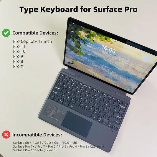 Keyboard for Microsoft Surface Pro Copilot+ / Pro 11 / Pro 10 / Pro 9 / Pro 8 / - Image 2