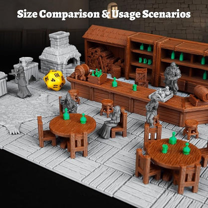 74 Pcs Tavern Bar Furniture RPG Terrain Set – Detailed DND Accessories - Image 4