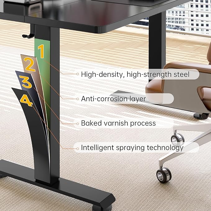Veken 55 Inch Large Electric Standing Desk, Heights Adjustable, Sit to Stand Up - Image 5