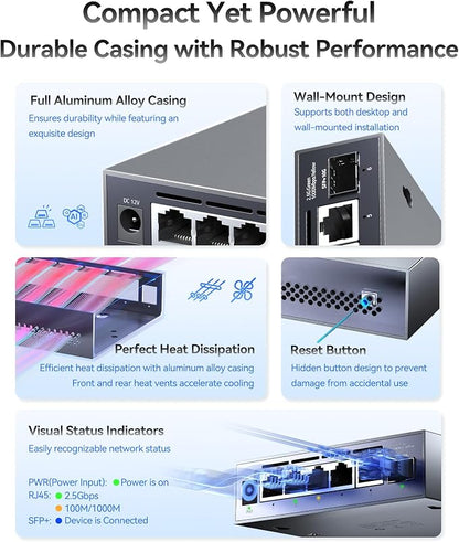 6-Port 2.5G Web Managed Ethernet Switch, VLAN/QoS/STP/IGMP/LACP Supported - Image 4