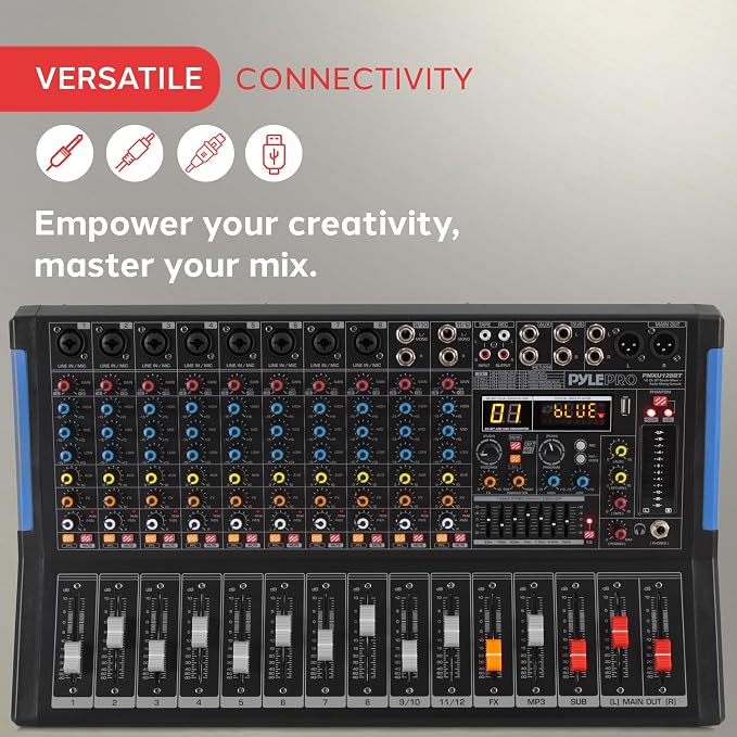 PYLE 12-Channel Bluetooth Studio Audio Mixer - Image 5
